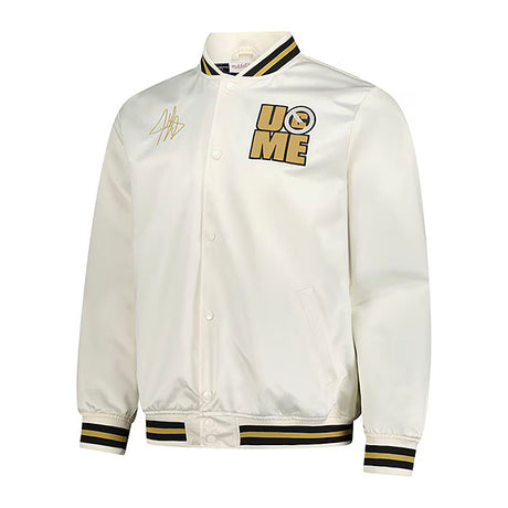 ジョン シナモデル 海外取寄 ミッチェル&ネス WWE ジャケット SUBLIMATED FULL-SNAP SATIN JACKET CREAM