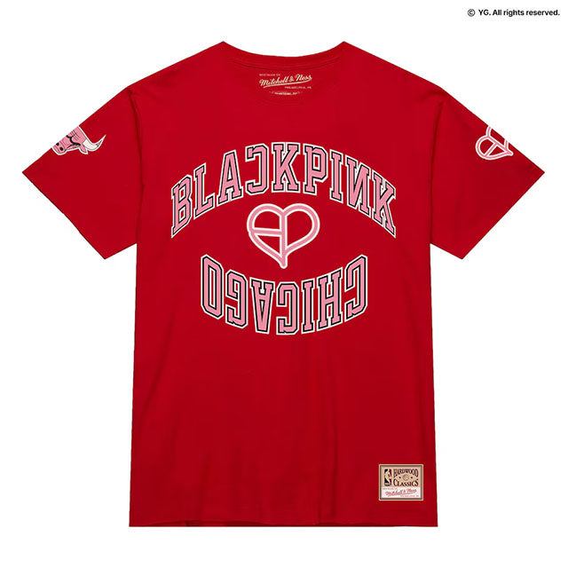 ミッチェル&ネス×ブラックピンク 海外取寄 シカゴ ブルズ T-SHIRT RED LIMITED EDITION