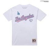 ミッチェル&ネス×ブラックピンク 海外取寄 ロサンゼルス ドジャース T-SHIRT WHITE