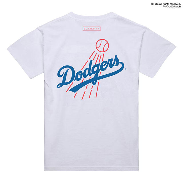 ミッチェル&ネス×ブラックピンク 海外取寄 ロサンゼルス ドジャース T-SHIRT WHITE