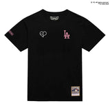 ミッチェル&ネス×ブラックピンク 海外取寄 ロサンゼルス ドジャース T-SHIRT BLACK