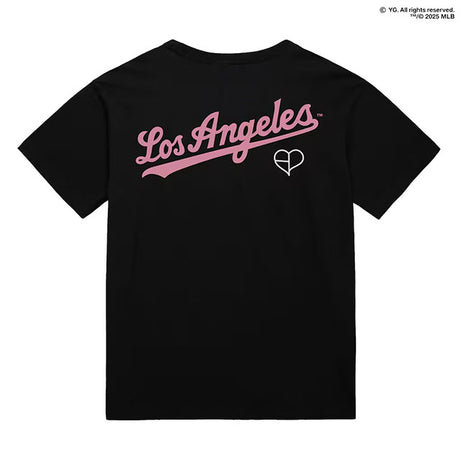 ミッチェル&ネス×ブラックピンク 海外取寄 ロサンゼルス ドジャース T-SHIRT BLACK