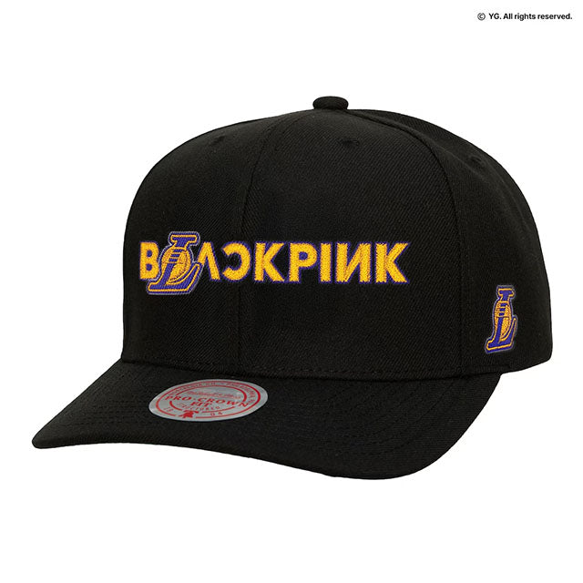 ミッチェル&ネス×ブラックピンク 海外取寄 ロサンゼルス レイカーズ PRO CROWN SNAPBACK CAP BLACK LIMITED EDITION