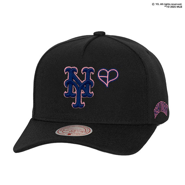 ミッチェル&ネス×ブラックピンク 海外取寄 ニューヨーク メッツ PRO CROWN SNAPBACK CAP BLACK LIMITED EDITION
