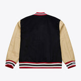 海外取寄 ミッチェル&ネス スタジアムジャケット サンフランシスコ 49ERS NFL TEAM TRADITIONS VARSITY FULL-SNAP JACKET BLACK-TAN
