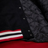 海外取寄 ミッチェル&ネス スタジアムジャケット サンフランシスコ 49ERS NFL TEAM TRADITIONS VARSITY FULL-SNAP JACKET BLACK-TAN