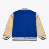 海外取寄 ミッチェル&ネス スタジアムジャケット ロサンゼルス ドジャース MLB TEAM TRADITIONS VARSITY FULL-SNAP JACKET ROYAL BLUE-TAN