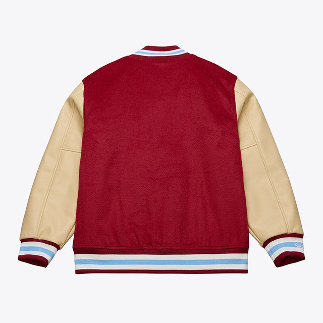 海外取寄 ミッチェル&ネス スタジアムジャケット フィラデルフィア フィリーズ MLB TEAM TRADITIONS VARSITY FULL-SNAP JACKET BURGUNDY-TAN