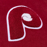 海外取寄 ミッチェル&ネス スタジアムジャケット フィラデルフィア フィリーズ MLB TEAM TRADITIONS VARSITY FULL-SNAP JACKET BURGUNDY-TAN