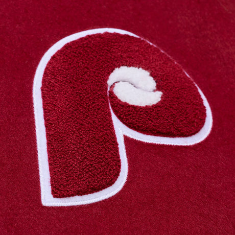 海外取寄 ミッチェル&ネス スタジアムジャケット フィラデルフィア フィリーズ MLB TEAM TRADITIONS VARSITY FULL-SNAP JACKET BURGUNDY-TAN