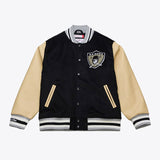 海外取寄 ミッチェル&ネス スタジアムジャケット ラスベガス レイダース NFL TEAM TRADITIONS VARSITY FULL-SNAP JACKET BLACK-TAN