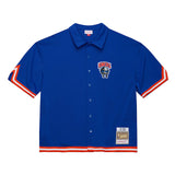 MF DOOMコラボ 海外取寄 ミッチェルアンドネス シューティングシャツ ニューヨーク ニックス A NEW YORK STORY FULL-SNAP SHOOTING SHIRT ROYAL BLUE