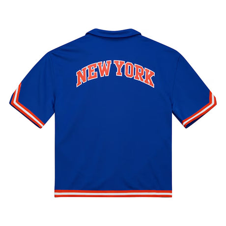 MF DOOMコラボ 海外取寄 ミッチェルアンドネス シューティングシャツ ニューヨーク ニックス A NEW YORK STORY FULL-SNAP SHOOTING SHIRT ROYAL BLUE