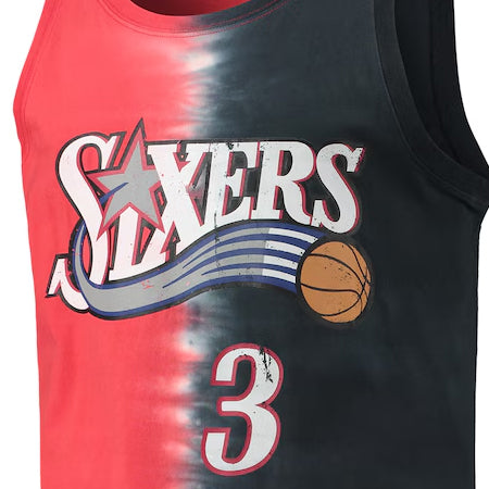アレン アイバーソンモデル 海外取寄 ミッチェル&ネス タンクトップ HARDWOOD CLASSICS TIE-DYE NAME&NUMBER TANK TOP RED-BLACK