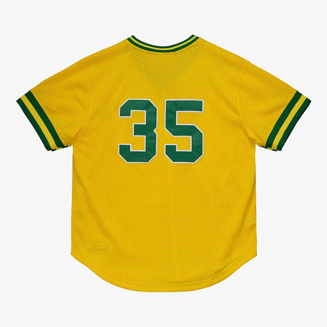 リッキー ヘンダーソンモデル ミッチェルアンドネス オークランド アスレチックス COOPERSTOWN MESH BATTING PRACTICE JERSEY GOLD