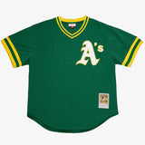 レジー ジャクソンモデル ミッチェルアンドネス オークランド アスレチックス COOPERSTOWN MESH BATTING PRACTICE JERSEY GREEN