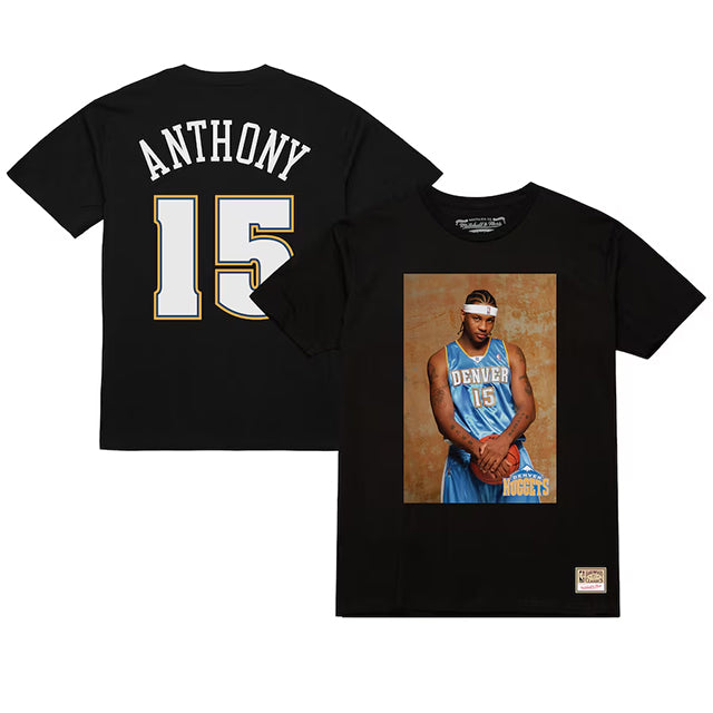 カーメロ アンソニーモデル 海外取寄 ミッチェルアンドネス Tシャツ デンバー ナゲッツ ROOKIE PHOTO NAME&NUMBER T-SHIRT BLACK
