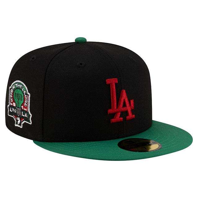 海外取寄 UNIONコラボ ニューエラ キャップ 59FIFTY ロサンゼルス ドジャース MLB COLLABO FITTED CAP BLACK GREEN