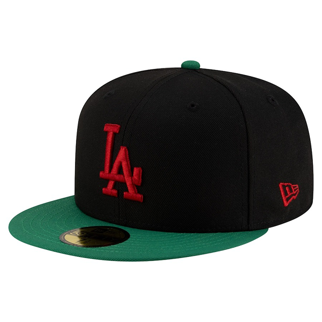 海外取寄 UNIONコラボ ニューエラ キャップ 59FIFTY ロサンゼルス ドジャース MLB COLLABO FITTED CAP BLACK GREEN