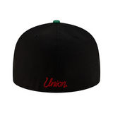 海外取寄 UNIONコラボ ニューエラ キャップ 59FIFTY ロサンゼルス ドジャース MLB COLLABO FITTED CAP BLACK GREEN