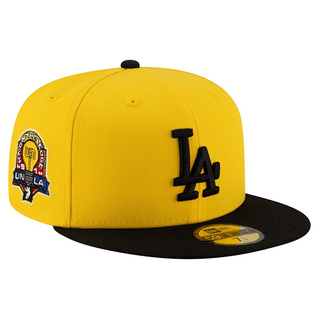海外取寄 UNIONコラボ ニューエラ キャップ 59FIFTY ロサンゼルス ドジャース MLB COLLABO FITTED CAP YELLOW BLACK