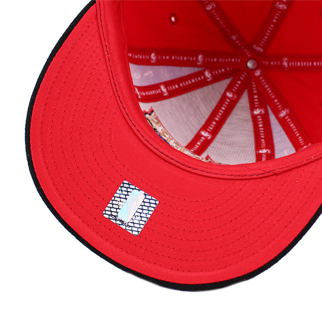 リーボック キャップ フィラデルフィア セブンティシクサーズ AJD PINWHEEL FITTED CAP BLACK-RED