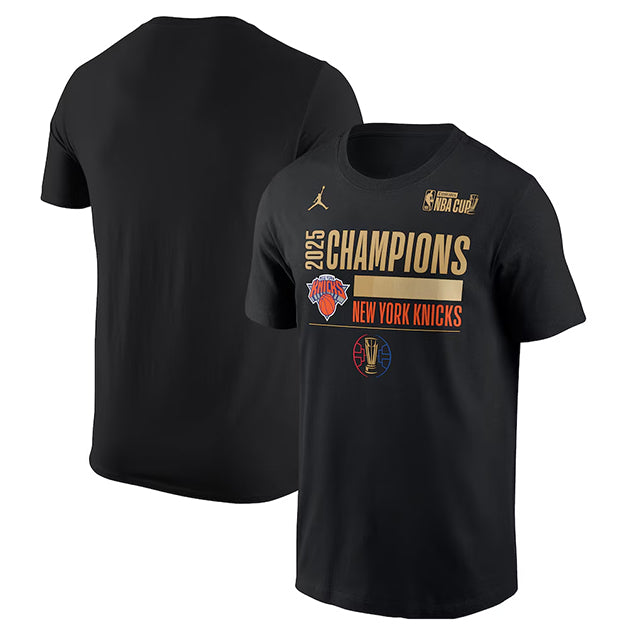 海外取寄 ジョーダンブランド Tシャツ ニューヨーク ニックス 2025 NBA CUP CHAMPIONS LOCKER ROOM T-SHIRT BLACK