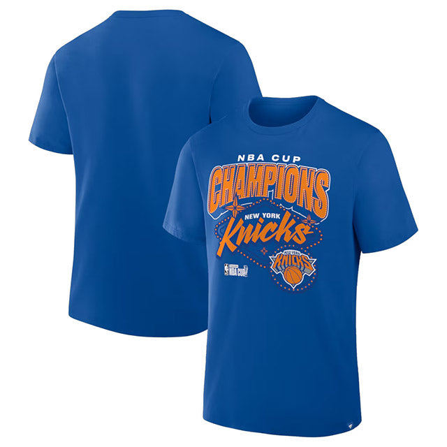 海外取寄 Tシャツ ニューヨーク ニックス 2025 NBA CUP CHAMPIONS LEGACY T-SHIRT ROYAL BLUE