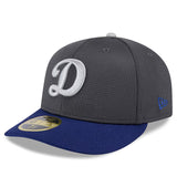 ニューエラ キャップ 海外取寄 LP59FIFTY ロサンゼルス ドジャース 2025 MLB BATTING PRACTICE BP FITTED CAP GREY-ROYAL BLUE