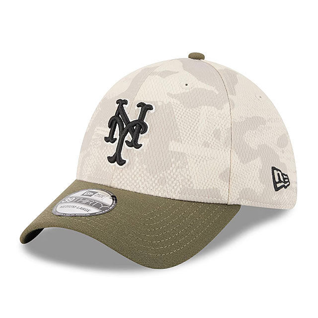 ニューエラ キャップ 39THIRTY ニューヨーク メッツ 2025 MLB ARMED FORCES FLEX FIT LT BEIGE