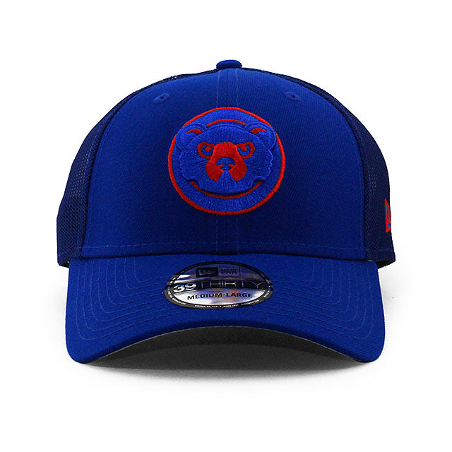 ニューエラ キャップ 39THIRTY シカゴ カブス MLB BATTING PRACTICE TRUCKER BP FLEX FIT CAP  BLUE