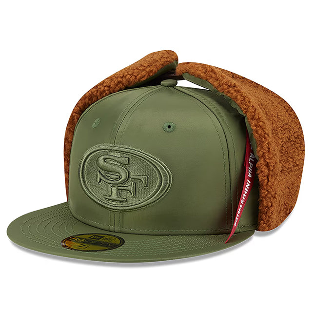 海外取寄 ニューエラ キャップ 59FIFTY サンフランシスコ 49ERS ALPHA INDUSTRIES DOGEAR FITTED CAP OLIVE