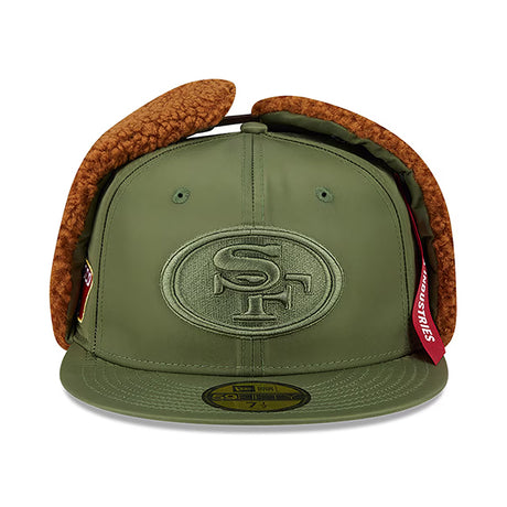 海外取寄 ニューエラ キャップ 59FIFTY サンフランシスコ 49ERS ALPHA INDUSTRIES DOGEAR FITTED CAP OLIVE