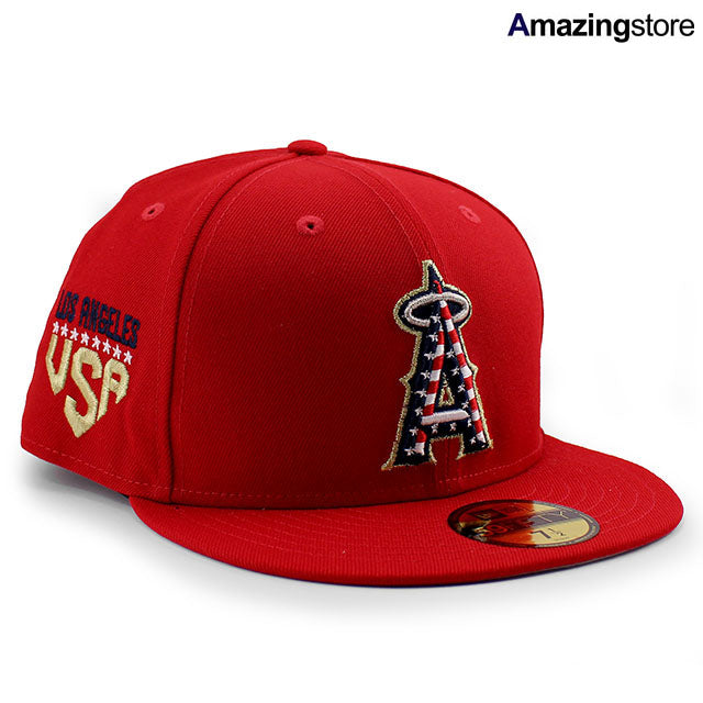 ニューエラ キャップ 59FIFTY ロサンゼルス エンゼルス MLB 2023 JULY 4TH STARS N STRIPES ON-FIELD AUTHENTIC GAME FITTED CAP