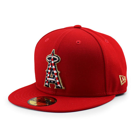 ニューエラ キャップ 59FIFTY ロサンゼルス エンゼルス MLB 2023 JULY 4TH STARS N STRIPES ON-FIELD AUTHENTIC GAME FITTED CAP