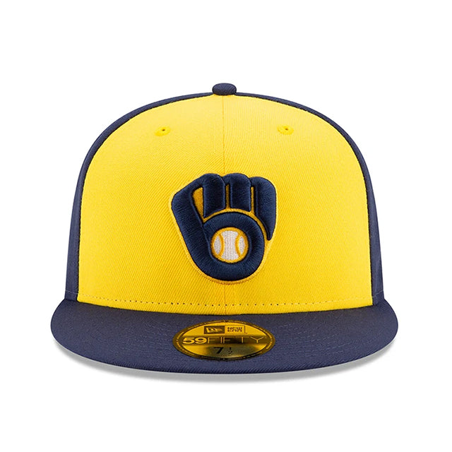 ニューエラ キャップ 59FIFTY ミルウォーキー ブルワーズ MLB ON-FIELD AUTHENTIC ALTERNATE FITTED CAP GOLD NAVY