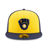 ニューエラ キャップ 59FIFTY ミルウォーキー ブルワーズ MLB ON-FIELD AUTHENTIC ALTERNATE FITTED CAP GOLD NAVY