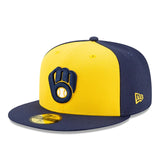 ニューエラ キャップ 59FIFTY ミルウォーキー ブルワーズ MLB ON-FIELD AUTHENTIC ALTERNATE FITTED CAP GOLD NAVY