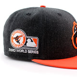 ニューエラ キャップ 59FIFTY ボルチモア オリオールズ MLB THIRD WORLD SERIES GAME FITTED CAP HEATHER BLACK-ORANGE