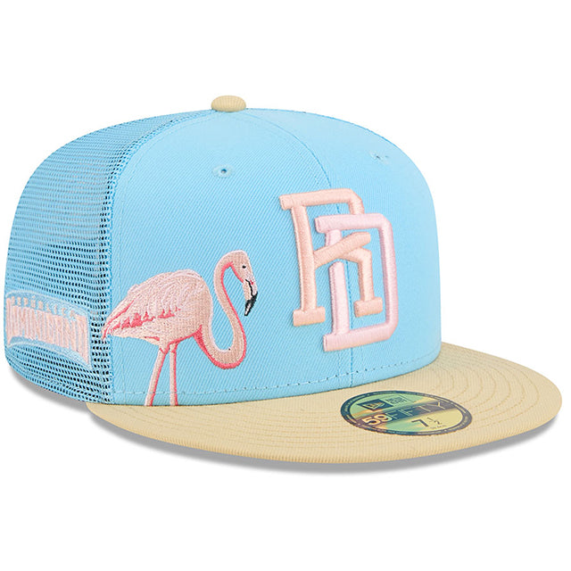 ニューエラ キャップ 59FIFTY WBC ドミニカ共和国 2026 WORLD BASEBALL CLASSIC COUNTRY CONNECT TRUCKER MESH FITTED CAP SKY BLUE-TAN