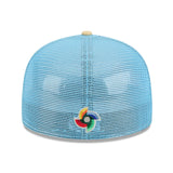 ニューエラ キャップ 59FIFTY WBC ドミニカ共和国 2026 WORLD BASEBALL CLASSIC COUNTRY CONNECT TRUCKER MESH FITTED CAP SKY BLUE-TAN