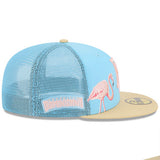 ニューエラ キャップ 59FIFTY WBC ドミニカ共和国 2026 WORLD BASEBALL CLASSIC COUNTRY CONNECT TRUCKER MESH FITTED CAP SKY BLUE-TAN