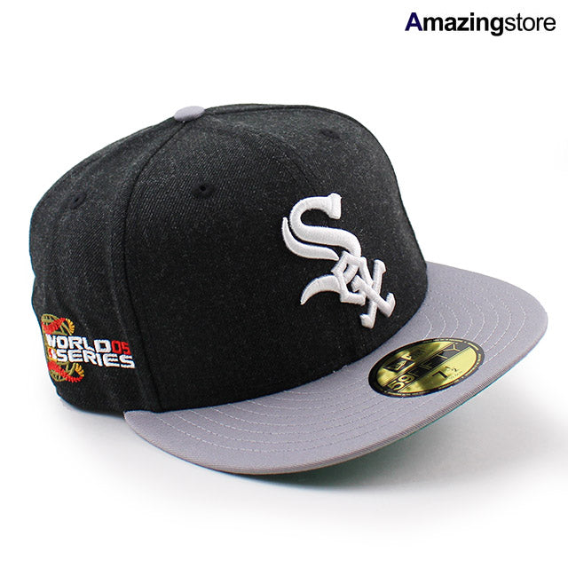 ニューエラ キャップ 59FIFTY シカゴ ホワイトソックス MLB 2005 WORLD SERIES GAME FITTED CAP HEATHER BLACK-GREY