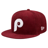 ニューエラ 59FIFTY フィラデルフィア フィリーズMLB 1980 WORLD SERIES OLD SCHOOL CORDUROY SIDE-PATCH FITTED CAP BURGUNDY NEW ERA PHILADELPHIA PHILLIES