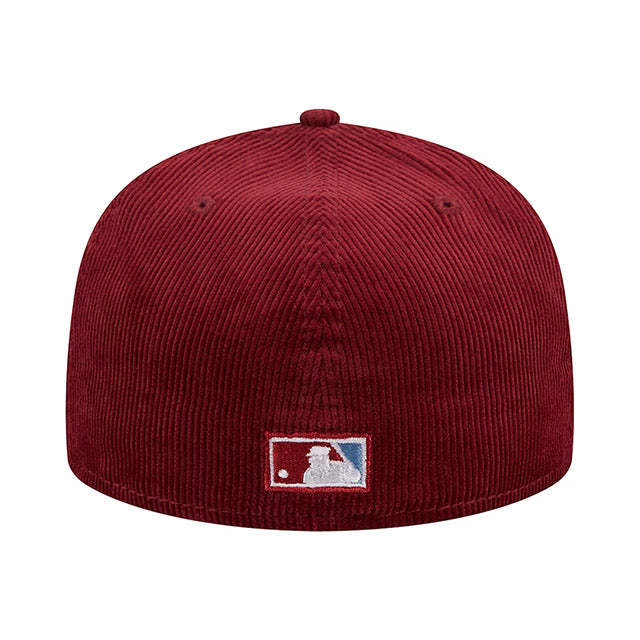 ニューエラ 59FIFTY フィラデルフィア フィリーズMLB 1980 WORLD SERIES OLD SCHOOL CORDUROY SIDE-PATCH FITTED CAP BURGUNDY NEW ERA PHILADELPHIA PHILLIES