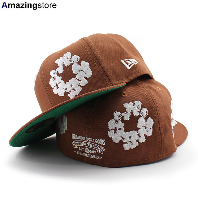 ニューエラ キャップ 59FIFTY デニム ティアーズ COTTON WREATH FITTED CAP BROWN