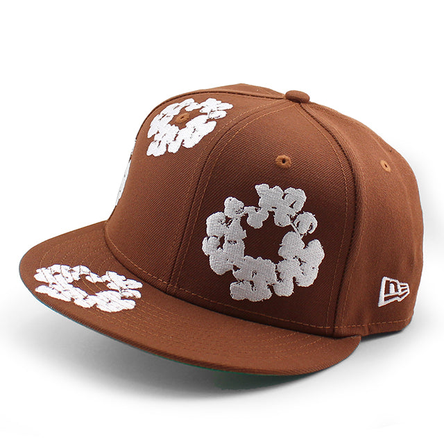 ニューエラ キャップ 59FIFTY デニム ティアーズ COTTON WREATH FITTED CAP BROWN