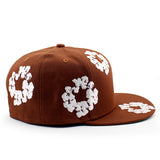 ニューエラ キャップ 59FIFTY デニム ティアーズ COTTON WREATH FITTED CAP BROWN