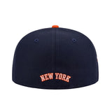 海外取寄 ニューエラ キャップ 59FIFTY ニューヨーク ニックス TRI LOGO FITTED CAP NAVY-ORANGE