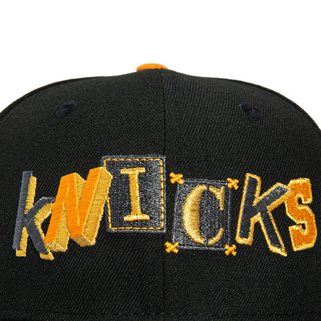 海外取寄 ニューエラ キャップ 59FIFTY ニューヨーク ニックス LOGO PATCH RANSOM FITTED CAP BLACK-BROWN